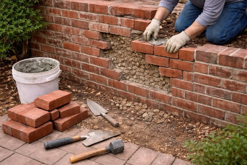 Brick Retaining Wall Repair in Palm Beach County, FL