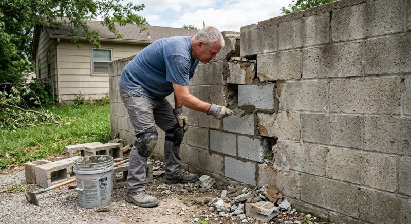 Cinder Block Wall Repair in Delray Beach, FL