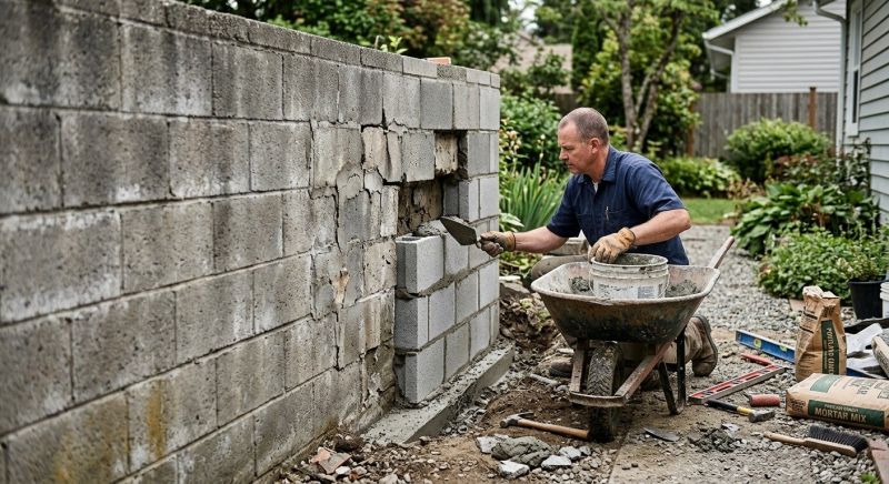 Cinder Block Wall Repair in Palm Beach County, FL