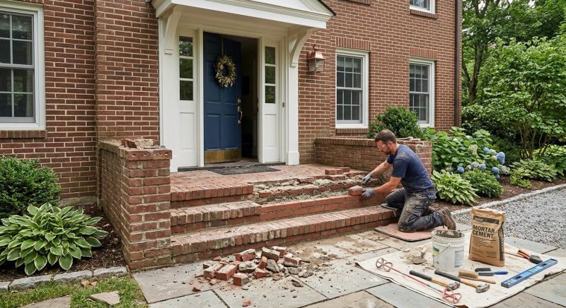 Entryway Brick Repair in Palm Beach County, FL
